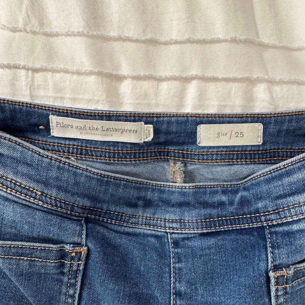 Pilcro Anthropologie Cropped Bootcut Jeans Women's 25 Patchwork Flare Y2K Indie - Picture 7 of 16